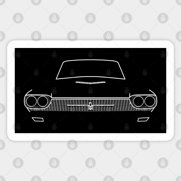 1966 Ford Thunderbird classic car outline graphic (white) Sticker by soitwouldseem